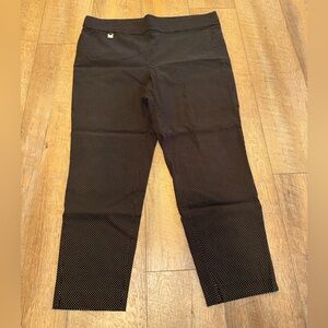 Women’s Black Pull On Pants w/White Polka Dots - Zoe + Phoebe - Size XL